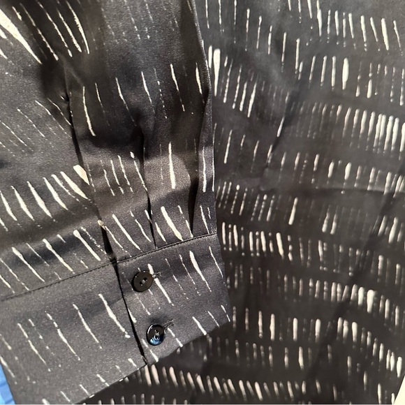 Eileen Fisher Silk Organic Cotton Dash Shirtdress Silk Lightweight Black Medium - Picture 9 of 17